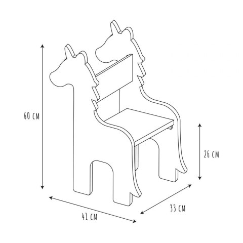 Intesi Krzesło dziecięce Unicorn białe/naturalne Intesi Krzesło dziecięce Unicorn białe/naturalne