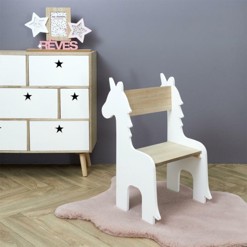 Intesi Krzesło dziecięce Unicorn białe/naturalne Intesi Krzesło dziecięce Unicorn białe/naturalne