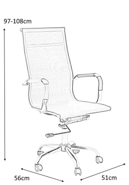King Home Fotel biurowy AERON PREMIUM chrom aluminium - przepuszczająca powietrze siatka czarny fotel obrotowy z funkcją bujania
