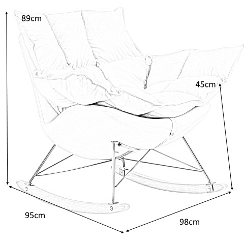 King Home Fotel bujany tapicerowany SWING VELVET khaki z poduszką odpinaną korpus metal stelaż stal miedziany drewniane płozy King Home Fotel bujany tapicerowany SWING VELVET khaki z poduszką odpinaną korpus metal stelaż stal miedziany drewniane płozy