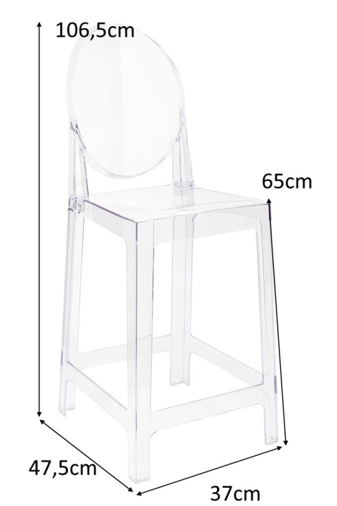 King Home Hoker Krzesło barowe VICTORIA 65 cm transparentne tworzywo szt. lekkie i wytrzymałe jednocześnie wygodne sztaplowanie King Home Hoker Krzesło barowe VICTORIA 65 cm transparentne tworzywo szt. lekkie i wytrzymałe jednocześnie wygodne sztaplowanie