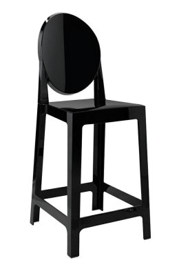 King Home Hoker Krzesło barowe VICTORIA 65 cm czarne tworzywo szt. lekkie i wytrzymałe jednocześnie wygodne sztaplowanie