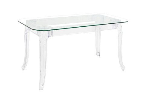 King Home Stół KING 160 prostokątny transparentny - nogi poliwęglan tworzywo lekkie i wytrzymałe blat szkło hartowane 160x100 King Home Stół KING 160 prostokątny transparentny - nogi poliwęglan tworzywo lekkie i wytrzymałe blat szkło hartowane 160x100