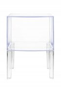 King Home Stolik VISION transparentny - poliwęglan z półką na drobiazgi 40x34,5 lekki i wytrzymały