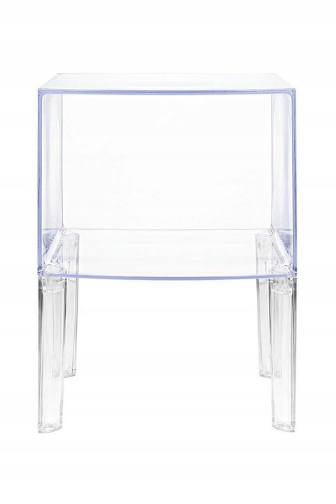 King Home Stolik VISION transparentny - poliwęglan z półką na drobiazgi 40x34,5 lekki i wytrzymały King Home Stolik VISION transparentny - poliwęglan z półką na drobiazgi 40x34,5 lekki i wytrzymały