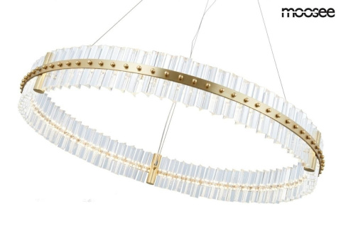 MOOSEE lampa wisząca SATURNUS 70 złota - LED szkło kryształowe klasa K5 konstrukcja stal szczotkowana MOOSEE lampa wisząca SATURNUS 70 złota - LED szkło kryształowe klasa K5 konstrukcja stal szczotkowana