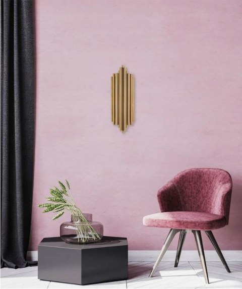 Moosee MOOSEE Kinkiet lampa ścienna HARMONIC złota stal nierdzewna 2xE14 do salonu korytarza sypialni hotelu czy lokalu Moosee MOOSEE Kinkiet lampa ścienna HARMONIC złota stal nierdzewna 2xE14 do salonu korytarza sypialni hotelu czy lokalu