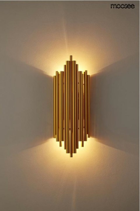 Moosee MOOSEE Kinkiet lampa ścienna HARMONIC złota stal nierdzewna 2xE14 do salonu korytarza sypialni hotelu czy lokalu Moosee MOOSEE Kinkiet lampa ścienna HARMONIC złota stal nierdzewna 2xE14 do salonu korytarza sypialni hotelu czy lokalu