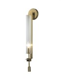 Moosee MOOSEE Kinkiet lampa ścienna BORGIA złota metalowa podłużny klosz ze zdobionego szkła 1xE14 Moosee MOOSEE Kinkiet lampa ścienna BORGIA złota metalowa podłużny klosz ze zdobionego szkła 1xE14