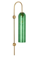 Moosee MOOSEE Kinkiet lampa ścienna SLACK metalowa złota / szklany klosz zielony w kształcie cylindra E27 Moosee MOOSEE Kinkiet lampa ścienna SLACK metalowa złota / szklany klosz zielony w kształcie cylindra E27