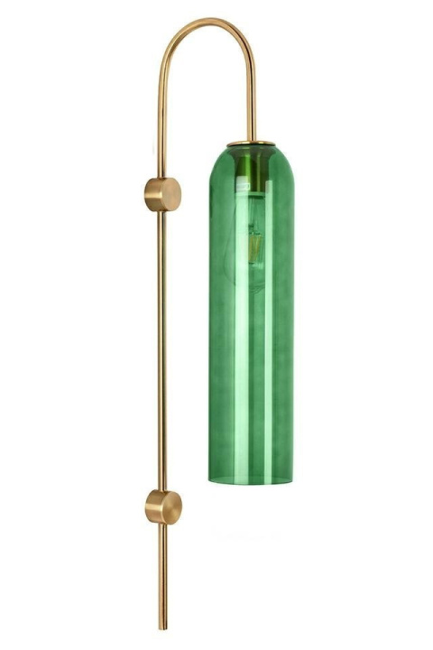 Moosee MOOSEE Kinkiet lampa ścienna SLACK metalowa złota / szklany klosz zielony w kształcie cylindra E27 Moosee MOOSEE Kinkiet lampa ścienna SLACK metalowa złota / szklany klosz zielony w kształcie cylindra E27