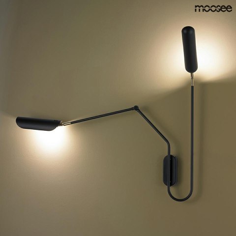 KINKIET LAMPA ŚCIENNA TENTA Moosee MOOSEE CZARNA mat METALOWA 1xE27 1xG9 JEDNO Z RAMION REGULOWANE KINKIET LAMPA ŚCIENNA TENTA Moosee MOOSEE CZARNA mat METALOWA 1xE27 1xG9 JEDNO Z RAMION REGULOWANE