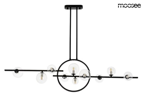 MOOSEE lampa wisząca ALURE LINE TWIN 120 czarna metalowa LED + 10xG9 połączenie szklanych kloszy 10xG9 i świecącej obręczy LED MOOSEE lampa wisząca ALURE LINE TWIN 120 czarna metalowa LED + 10xG9 połączenie szklanych kloszy 10xG9 i świecącej obręczy LED