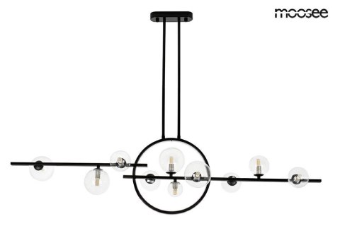 MOOSEE lampa wisząca ALURE LINE TWIN 120 czarna metalowa LED + 10xG9 połączenie szklanych kloszy 10xG9 i świecącej obręczy LED MOOSEE lampa wisząca ALURE LINE TWIN 120 czarna metalowa LED + 10xG9 połączenie szklanych kloszy 10xG9 i świecącej obręczy LED