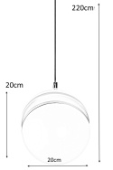 Moosee MOOSEE lampa wisząca GLOBE 20 złota metal kulisty klosz akryl mleczny E27 podsufitka i przewód złoty