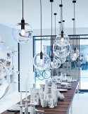 Moosee MOOSEE lampa wisząca SANDRA 30 czarna metal klosz w kształcie kuli wyykonano ze szkła transparentnego E27 Moosee MOOSEE lampa wisząca SANDRA 30 czarna metal klosz w kształcie kuli wyykonano ze szkła transparentnego E27
