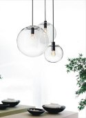 Moosee MOOSEE lampa wisząca SANDRA 30 czarna metal klosz w kształcie kuli wyykonano ze szkła transparentnego E27 Moosee MOOSEE lampa wisząca SANDRA 30 czarna metal klosz w kształcie kuli wyykonano ze szkła transparentnego E27