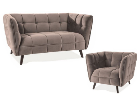SIGNAL FOTEL WYPOCZYNKOWY CASTELLO 1 VELVET BEŻOWY BLUVEL 28 / WENGE SIGNAL FOTEL WYPOCZYNKOWY CASTELLO 1 VELVET BEŻOWY BLUVEL 28 / WENGE