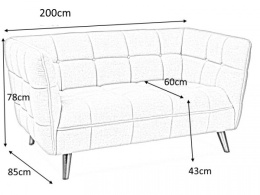 SIGNAL SOFA KANAPA CASTELLO 3 TAPICEROWANA TKANINA VELVET ZIELONY BLUVEL 78 / WENGE DEKORACYJNE PRZESZYCIA OZDOBIONE GUZIKAMI