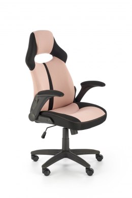 Halmar BLOOM fotel obrotowy gabinetowy różowy tkanina / czarny mechinizm TILT