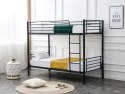 ŁÓŻKO PIĘTROWE / opcja DWÓCH ŁÓŻEK pojedynczych BUNKY 90 HALMAR czarne STAL MALOWANA ŁÓŻKO PIĘTROWE / opcja DWÓCH ŁÓŻEK pojedynczych BUNKY 90 HALMAR czarne STAL MALOWANA