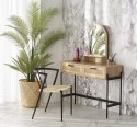 KONSOLKA TOALETKA Z LUSTREM CARMEN HALMAR RATTAN NATURALNY / PODSTAWA CZARNA STAL MALOWANA 2 SZUFLADY KONSOLKA TOALETKA Z LUSTREM CARMEN HALMAR RATTAN NATURALNY / PODSTAWA CZARNA STAL MALOWANA 2 SZUFLADY