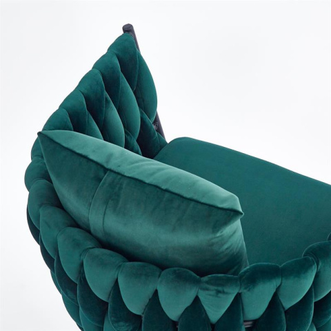 Halmar AVATAR 2 fotel wypoczynkowy ciemny zielony/ czarny, materiał: tkanina - velvet / stal malowana proszkowo Halmar AVATAR 2 fotel wypoczynkowy ciemny zielony/ czarny, materiał: tkanina - velvet / stal malowana proszkowo