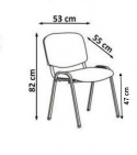 Halmar ISO krzesło, czarny, OBAN EF019 krzesło konferencyjne sztaplowanie materiał: stal lakierowana proszkowo / tkanina Halmar ISO krzesło, czarny, OBAN EF019 krzesło konferencyjne sztaplowanie materiał: stal lakierowana proszkowo / tkanina