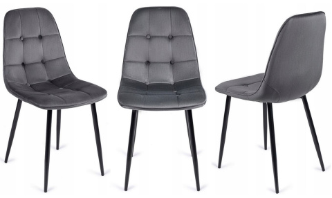 Halmar K417 krzesło popielaty tkanina - velvet / stal malowana proszkowo Halmar K417 krzesło popielaty tkanina - velvet / stal malowana proszkowo
