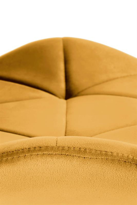 Halmar K453 krzesło do jadalni musztardowy, materiał: tkanina velvet / stal malowana Halmar K453 krzesło do jadalni musztardowy, materiał: tkanina velvet / stal malowana