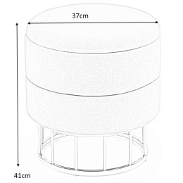Halmar pufa otwierana MINTY velvet popielaty / złoty stal chromowana fi 37
