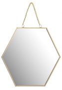 Intesi Lustro Hexa Gold L geometryczna metalowa rama w kolorze złota praktyczny dodatek do wnętrza będący jednocześnie ozdobą Intesi Lustro Hexa Gold L geometryczna metalowa rama w kolorze złota praktyczny dodatek do wnętrza będący jednocześnie ozdobą