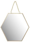 Intesi Lustro Hexa Gold M geometryczna metalowa rama w kolorze złota praktyczny dodatek do wnętrza będący jednocześnie ozdobą Intesi Lustro Hexa Gold M geometryczna metalowa rama w kolorze złota praktyczny dodatek do wnętrza będący jednocześnie ozdobą