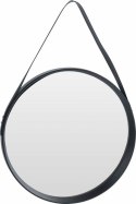 Intesi Lustro Mousse wiszące czarne tworzywo 51 cm okrągłe na pasku z ekoskóry do zawieszenia do łazienki przedpokoju czy salonu Intesi Lustro Mousse wiszące czarne tworzywo 51 cm okrągłe na pasku z ekoskóry do zawieszenia do łazienki przedpokoju czy salonu
