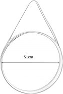 Intesi Lustro Mousse wiszące czarne tworzywo 51 cm okrągłe na pasku z ekoskóry do zawieszenia do łazienki przedpokoju czy salonu Intesi Lustro Mousse wiszące czarne tworzywo 51 cm okrągłe na pasku z ekoskóry do zawieszenia do łazienki przedpokoju czy salonu