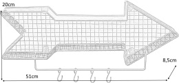 Intesi Wieszak ścienny Intesi Arrow drewno naturalny metal malowany czarny z funkcją koszyka na drobne przedmioty
