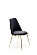 Halmar K460 krzesło czarne materiał: tkanina velvet / nogi metal złote Halmar K460 krzesło czarne materiał: tkanina velvet / nogi metal złote