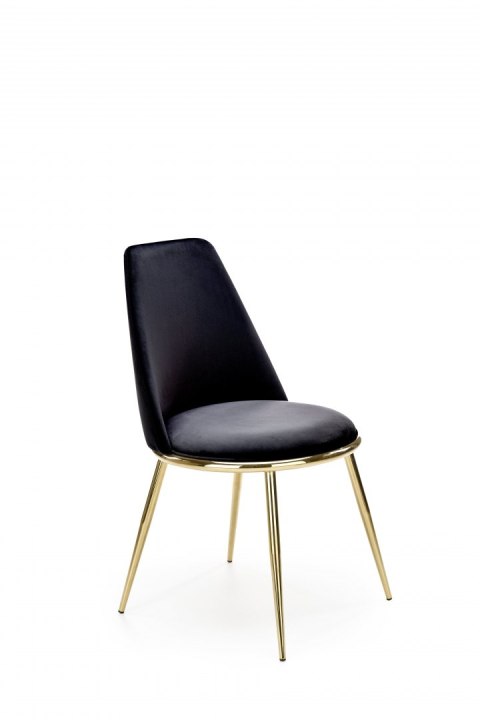 Halmar K460 krzesło czarne materiał: tkanina velvet / nogi metal złote Halmar K460 krzesło czarne materiał: tkanina velvet / nogi metal złote