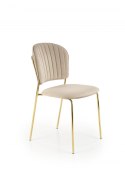 Halmar K499 krzesło beżowy, materiał: tkanina - velvet / stal chromowana złoty Halmar K499 krzesło beżowy, materiał: tkanina - velvet / stal chromowana złoty