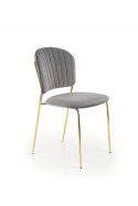 Halmar K499 krzesło popielaty, materiał: tkanina - velvet / stal chromowana złoty Halmar K499 krzesło popielaty, materiał: tkanina - velvet / stal chromowana złoty