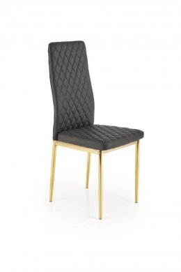 Halmar K501 krzesło czarny, materiał: ekoskóra / stal chromowana