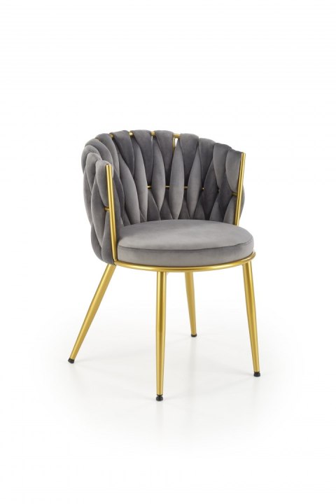 Halmar K517 krzesło popielaty, materiał: tkanina - velvet / stal malowana proszkowo Halmar K517 krzesło popielaty, materiał: tkanina - velvet / stal malowana proszkowo