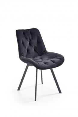 Halmar K519 krzesło czarny, funkcja obracania, tkanina - velvet / stal malowana proszkowo