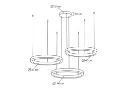 King Home Lampa wisząca RING 40 + 40 + 40 złota na jednej podsufitce