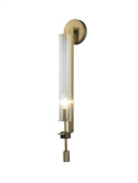 Moosee MOOSEE Kinkiet lampa ścienna BORGIA złota metalowa podłużny klosz ze zdobionego szkła 1xE14 Moosee MOOSEE Kinkiet lampa ścienna BORGIA złota metalowa podłużny klosz ze zdobionego szkła 1xE14