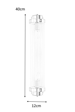 Moosee MOOSEE Kinkiet lampa ścienna COLUMN 40 srebrna stal chromowana szklane klosze rozpraszają światło 2xE14