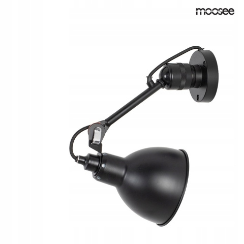 KINKIET LAMPA ŚCIENNA FRANK CZARNA STAL ALUMINIUM klosz REGULOWANY E14 Moosee MOOSEE KINKIET LAMPA ŚCIENNA FRANK CZARNA STAL ALUMINIUM klosz REGULOWANY E14 Moosee MOOSEE