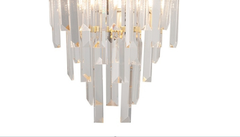 Moosee MOOSEE Kinkiet lampa ścienna MAJESTIC złota stal E14 kryształowe sople nachodzące na siebie rozpraszają światło Moosee MOOSEE Kinkiet lampa ścienna MAJESTIC złota stal E14 kryształowe sople nachodzące na siebie rozpraszają światło