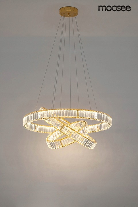 Moosee MOOSEE lampa wisząca LED LIBERTY TRIPLES złota szkło kryształowe transparentny Moosee MOOSEE lampa wisząca LED LIBERTY TRIPLES złota szkło kryształowe transparentny