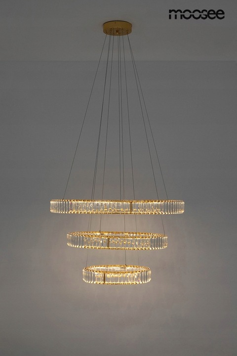 Moosee MOOSEE lampa wisząca LED LIBERTY TRIPLES złota szkło kryształowe transparentny Moosee MOOSEE lampa wisząca LED LIBERTY TRIPLES złota szkło kryształowe transparentny